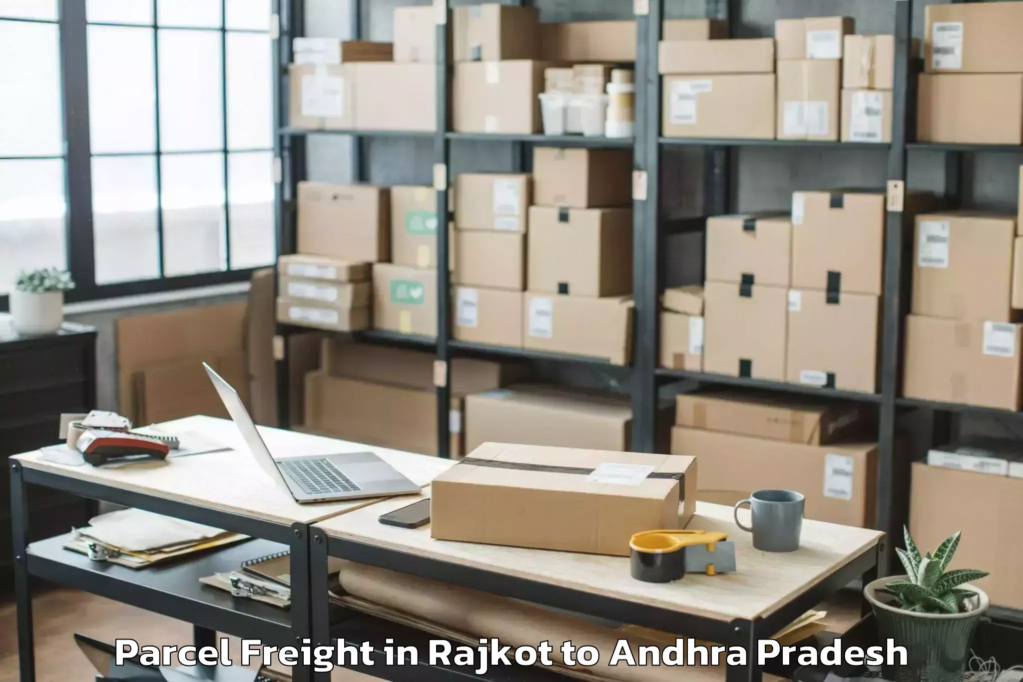 Leading Rajkot to Karlapalem Parcel Freight Provider